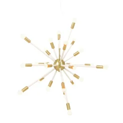 Ray 90 cm taklampa matt mässing/vit