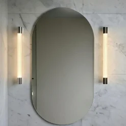 Ray medium vägglampa IP44 borstad mässing