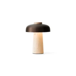 Reverse portabel bordslampa Sand Travertine/bronzed aluminium