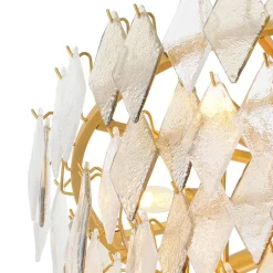 Rhombus Large Chandelier taklampa Antik mässing/glas