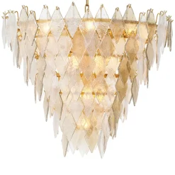 Rhombus Large Chandelier taklampa Antik mässing/glas