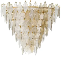 Rhombus Large Chandelier taklampa Antik mässing/glas