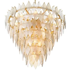Rhombus Large Chandelier taklampa Antik mässing/glas