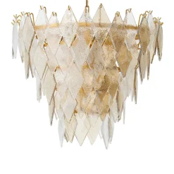 Rhombus Small Chandelier taklampa Antik mässing/glas
