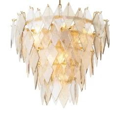 Rhombus Small Chandelier taklampa Antik mässing/glas
