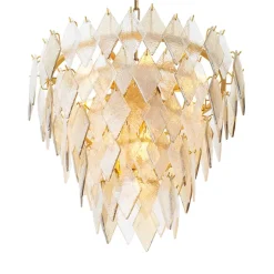 Rhombus Small Chandelier taklampa Antik mässing/glas