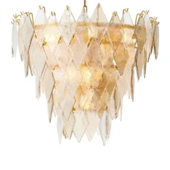 Rhombus Small Chandelier taklampa Antik mässing/glas
