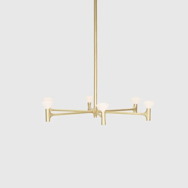 Root one-tier medium chandelier solid brass