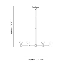 Root one-tier medium chandelier solid brass