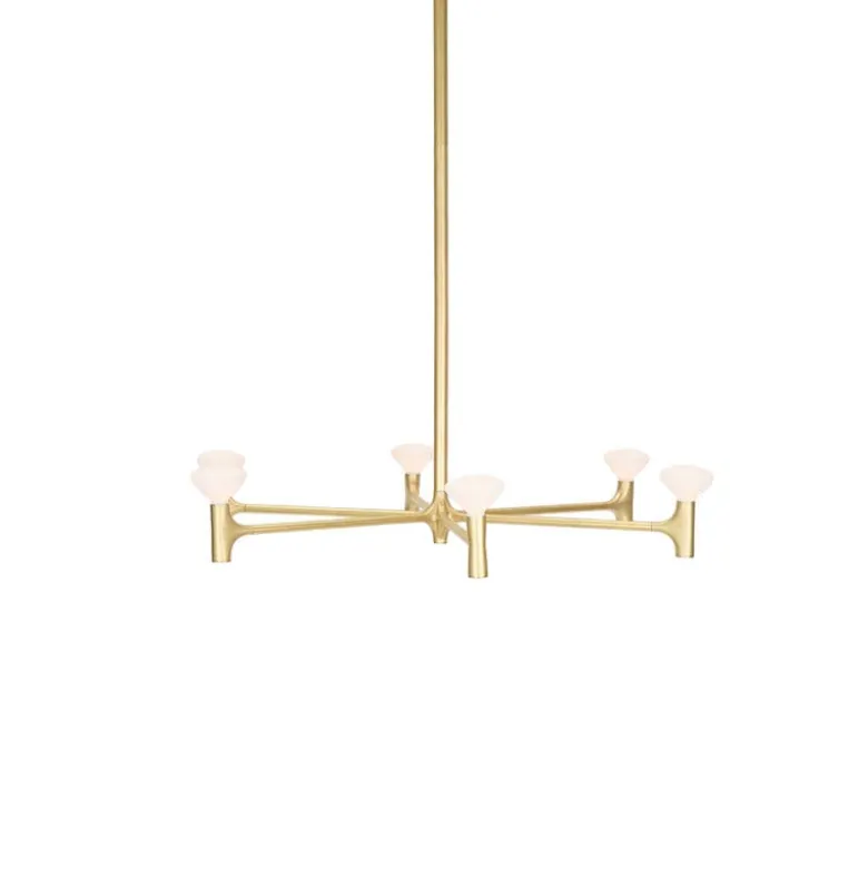 Root one-tier medium chandelier solid brass