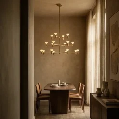 Root three-tier large chandelier solid brass