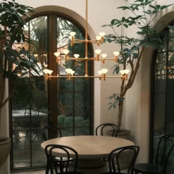Root three-tier large chandelier solid brass