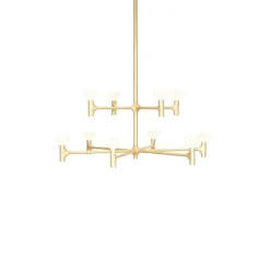 Root two-tier medium chandelier solid brass