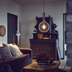 Rosdala taklampa råjärn/klart glas