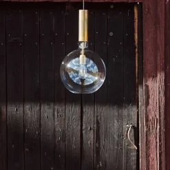 Rosdala taklampa råmässing/klart glas