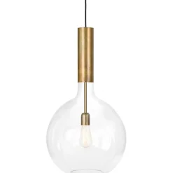 Rosdala XL taklampa råmässing/klart glas