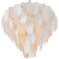 Saint Lucia Large Chandelier taklampa Antik mässing/klart glas/vit keramik
