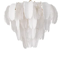 Saint Lucia Small Chandelier taklampa Antik mässing/klart glas/vit keramik