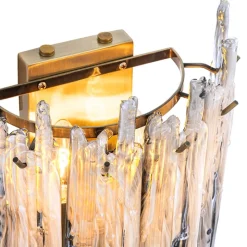 Saint Roch Vägglampa Borstad mässing/rökfärgat glas