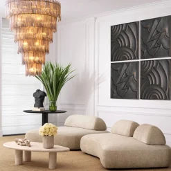 Saint Roch XXL Chandelier taklampa Borstad mässing/rökfärgat glas
