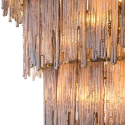 Saint Roch XXL Chandelier taklampa Borstad mässing/rökfärgat glas