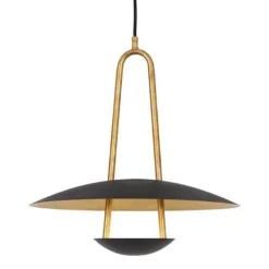 Satellit Ø400 taklampa svart/råmässing