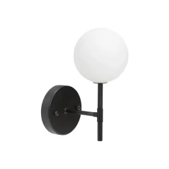Sigma S vägglampa svart/opal glas