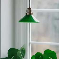 Skomakare Ø15 taklampa antik/grön