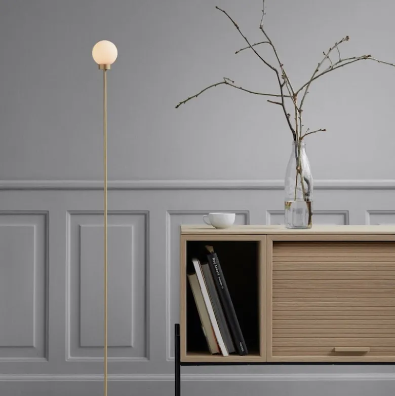 Snowball golvlampa mässing