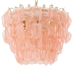 Solange Chandelier taklampa Antik mässing/rosa glas