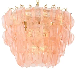Solange Chandelier taklampa Antik mässing/rosa glas