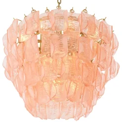 Solange Chandelier taklampa Antik mässing/rosa glas