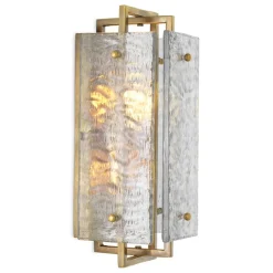 Solare Vägglampa Antik mässing/glas
