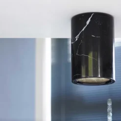 Solid cylinder plafond svart Marquina marmor