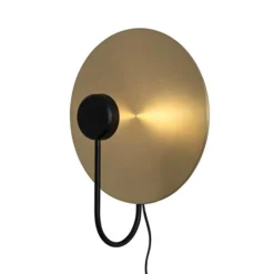 Sol vägglampa slipad mässing/svart