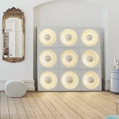 Spiegel vägg/taklampa borstad aluminium