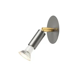 Star 1 platta tak-/vägglampa fast installation rå stål