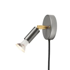 Star 1 vägglampa kabel rå stål