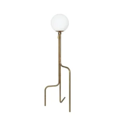 Strapatz glob golvlampa råmässing/matt opalglas