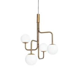 Strapatz glob Ø780 taklampa råmässing/matt opalglas