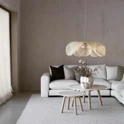 Styrka Ø75 taklampa beige/antik mässing