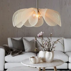 Styrka Ø75 taklampa beige/antik mässing