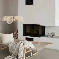 Styrka Ø63 taklampa beige/antik mässing