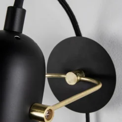 Swan Mini vägglampa svart/borstad mässing
