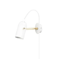 Swan Mini vägglampa vit/borstad mässing