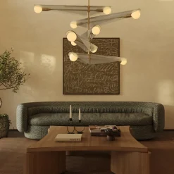 Sycamore Chandelier 5 Tiers Taklampa Dawn Grey Glass/mässing