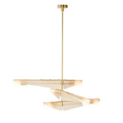 Sycamore Chandelier 3 Tiers Taklampa Dusk Pink Glass/mässing