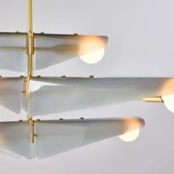 Sycamore Chandelier 3 Tiers Taklampa Dawn Grey Glass/mässing
