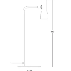 Talk bordslampa vit/brunt läder