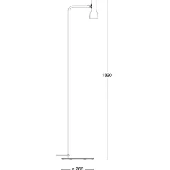 Talk golvlampa svart strukturlack/brunt läder